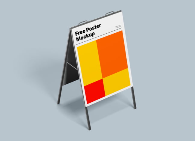 A-frame Poster Stand Mockup