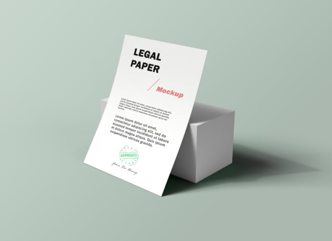 A4 Legal Paper Box Mockup