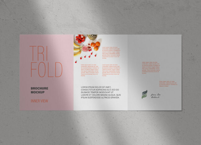 A4 Trifold Brochure Mockup