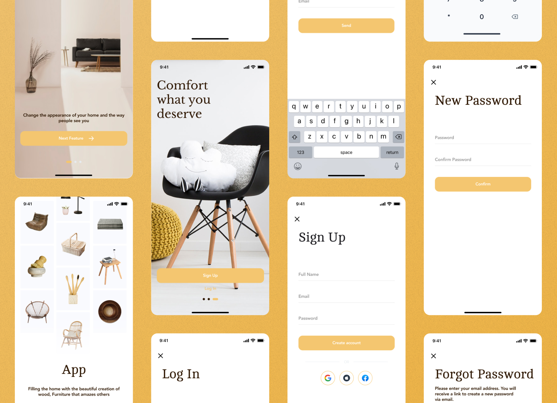 Furniture Store App UI Kit - GraphicsBunker