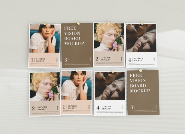 Pinned A4 Vision Board Mockup