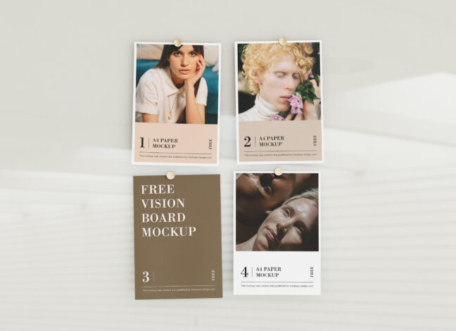 Pinned A4 Vision Board Mockup
