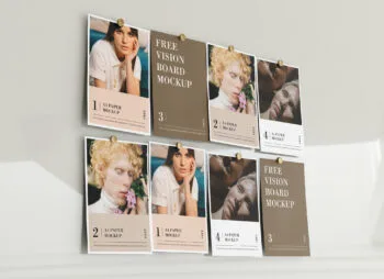 Pinned A4 Vision Board Mockup