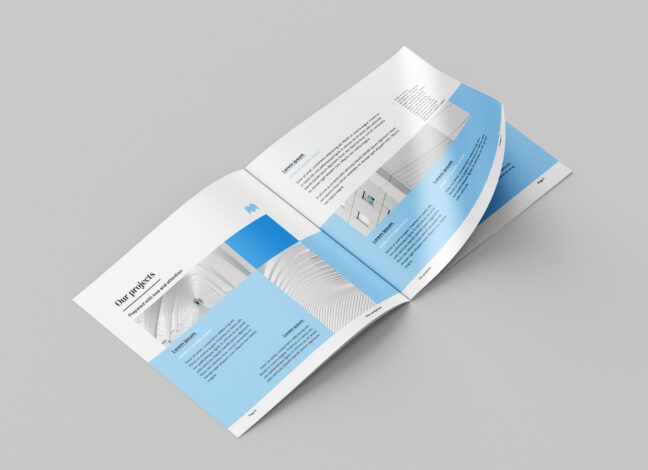 Slim Square Brochure Mockup