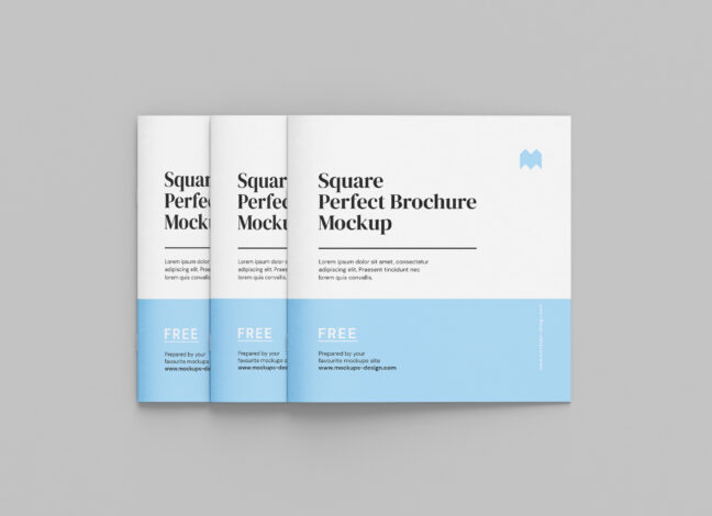 Slim Square Brochure Mockup