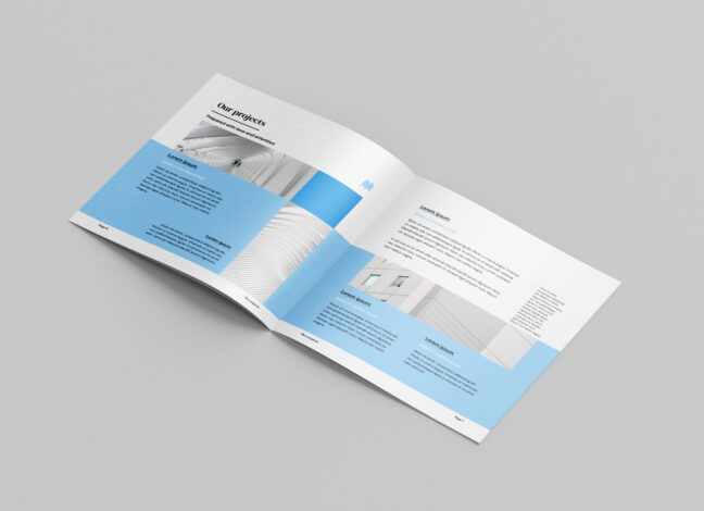 Slim Square Brochure Mockup