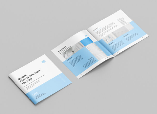 Slim Square Brochure Mockup
