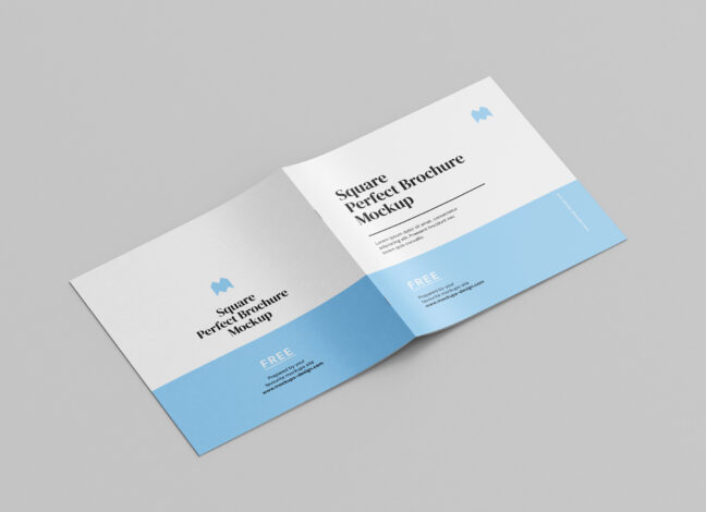 Slim Square Brochure Mockup