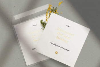 Transparent Envelope & Card Mockup