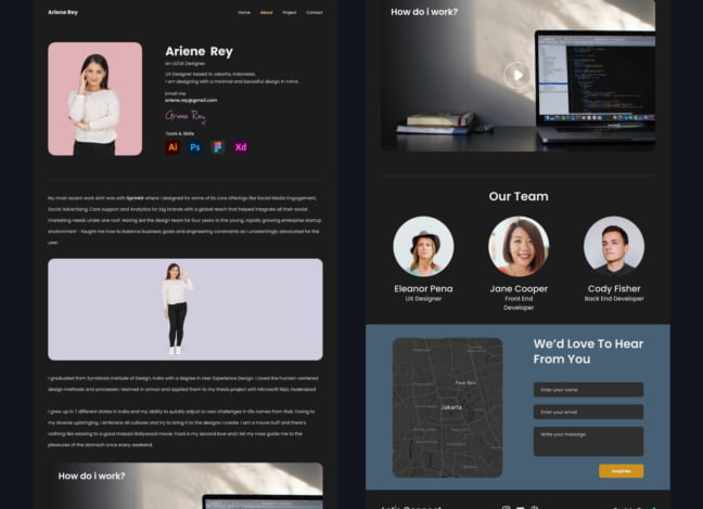 UI Designer Portfolio Landing Page