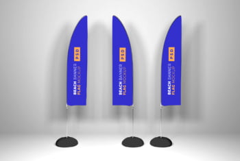 Beach Feather Banner Mockup