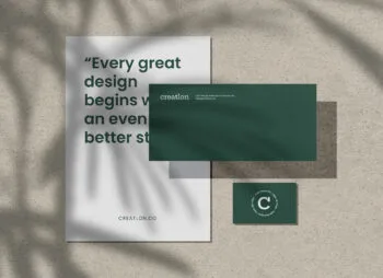 Business Card Letterhead Mockup