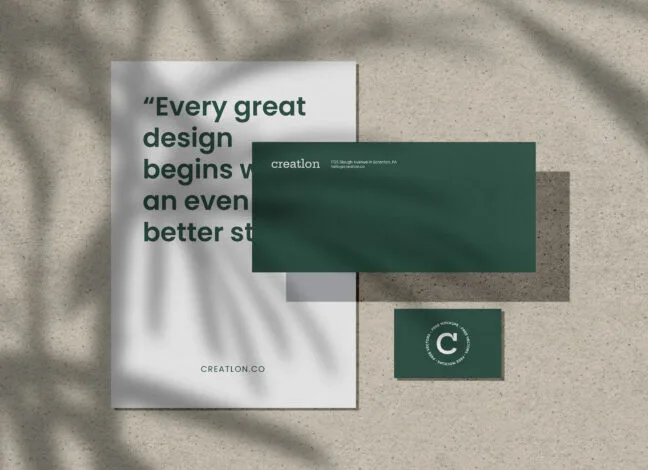 Business Card Letterhead Mockup