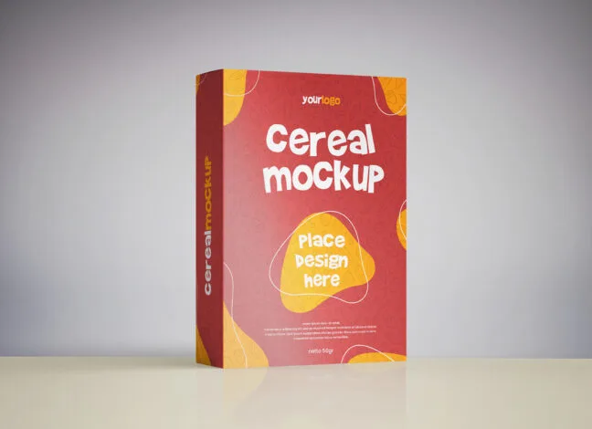 Cereal Box Packaging Mockup