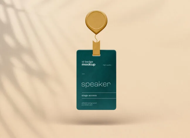 Hanging ID Card Badge Mockup