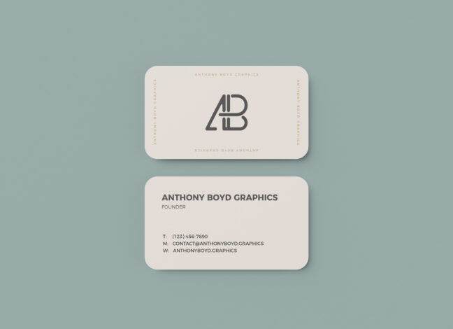 Rounded Corner Business Card Mockup