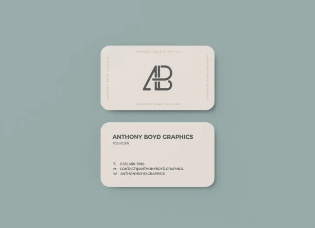 Rounded Corner Business Card Mockup