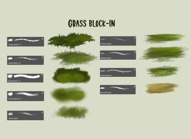 Grass Procreate Photoshop Brushes