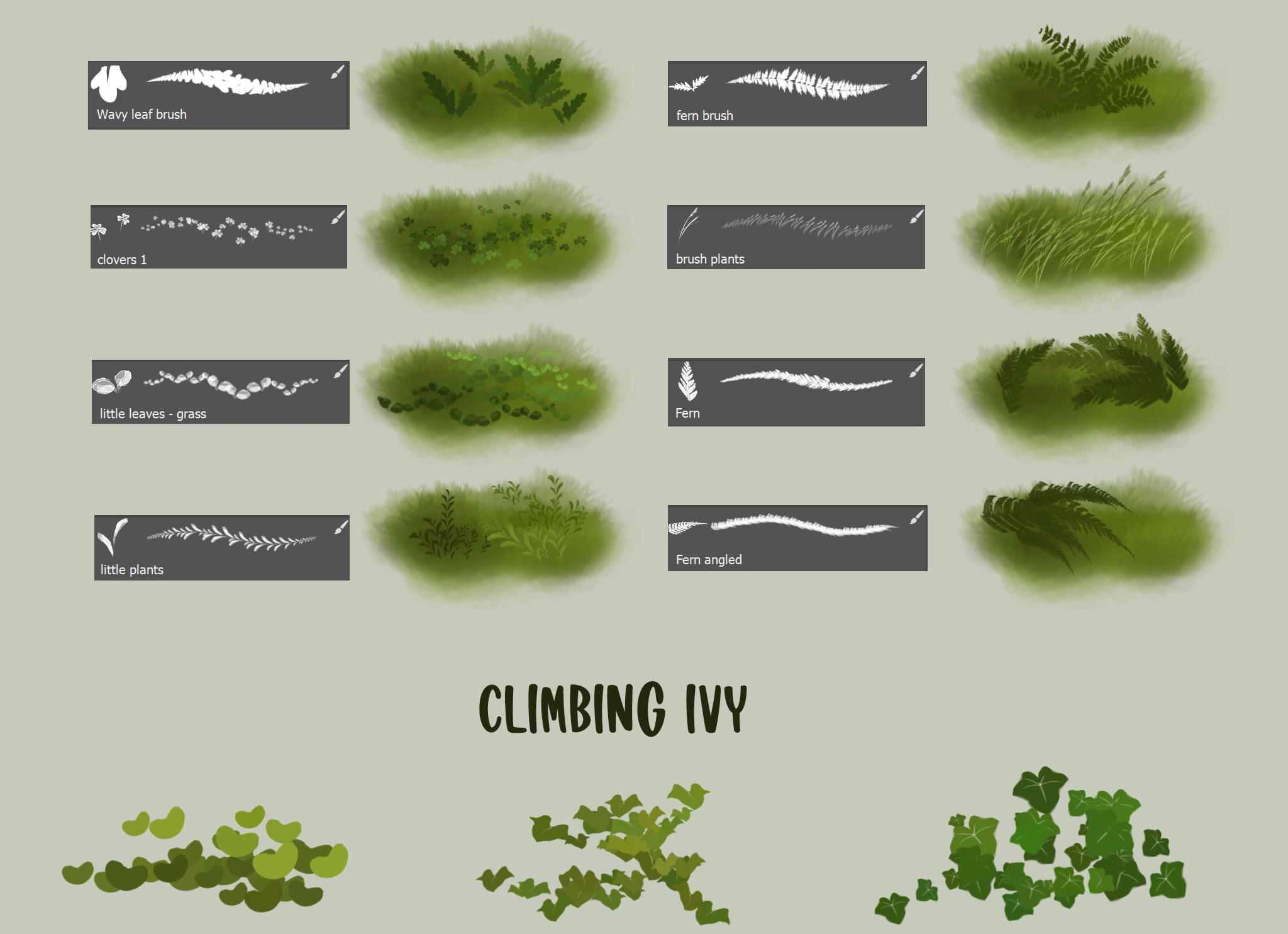 Grass Procreate Brushes GraphicsBunker