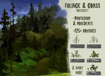 Grass Procreate Photoshop Brushes