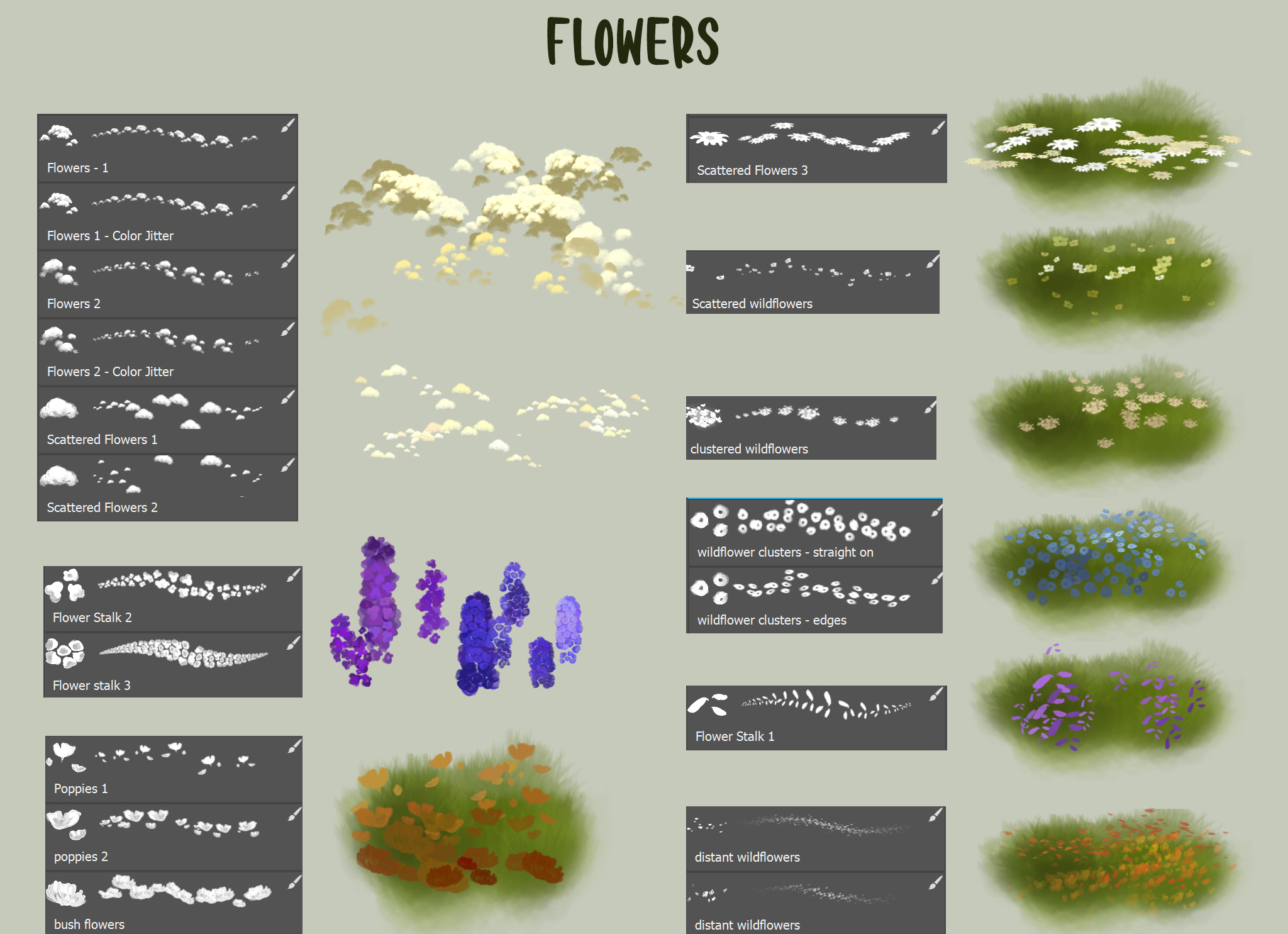 Grass Procreate Brushes GraphicsBunker