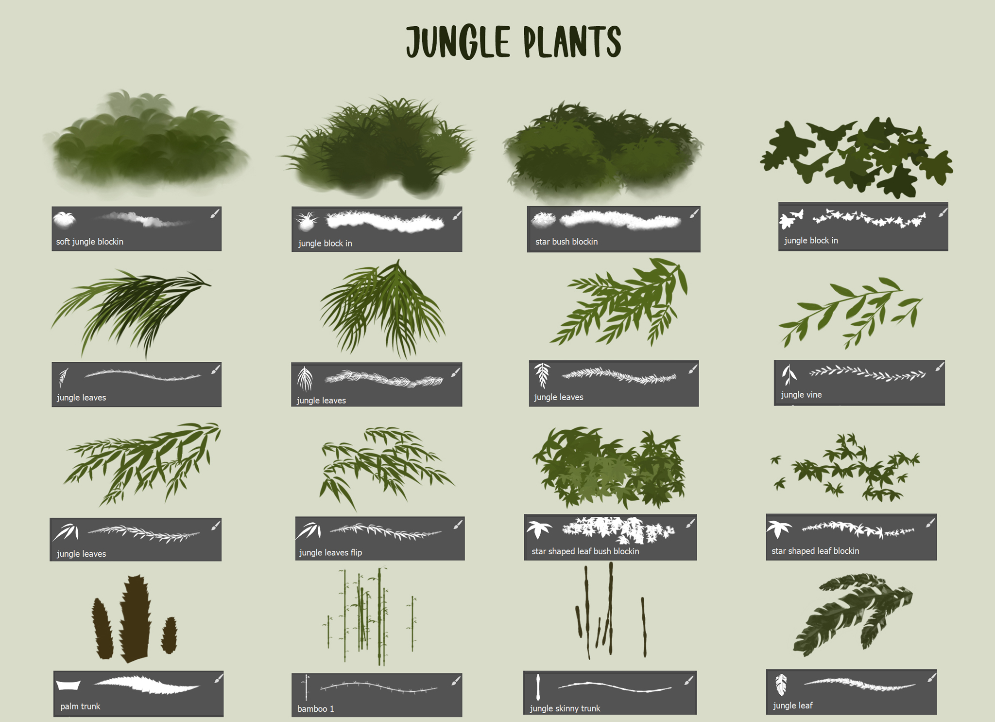 Grass Procreate Brushes GraphicsBunker