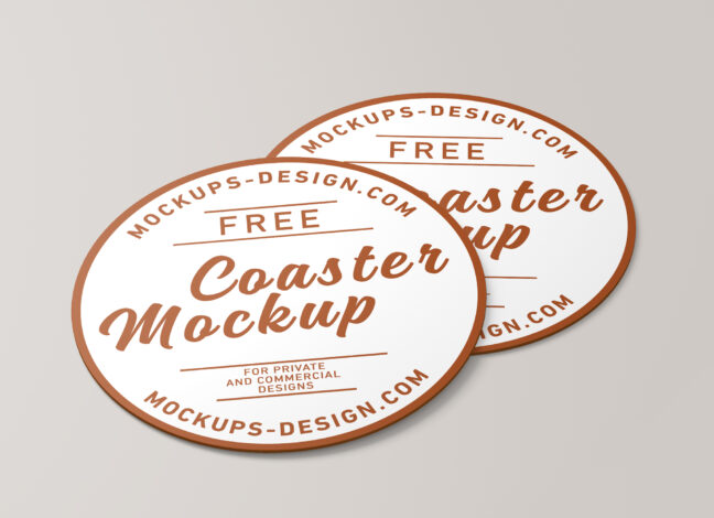 Round Coaster Mockup