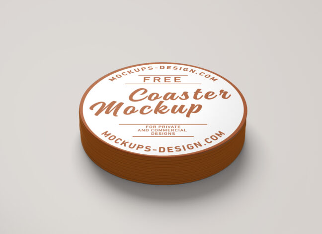 Round Coaster Mockup