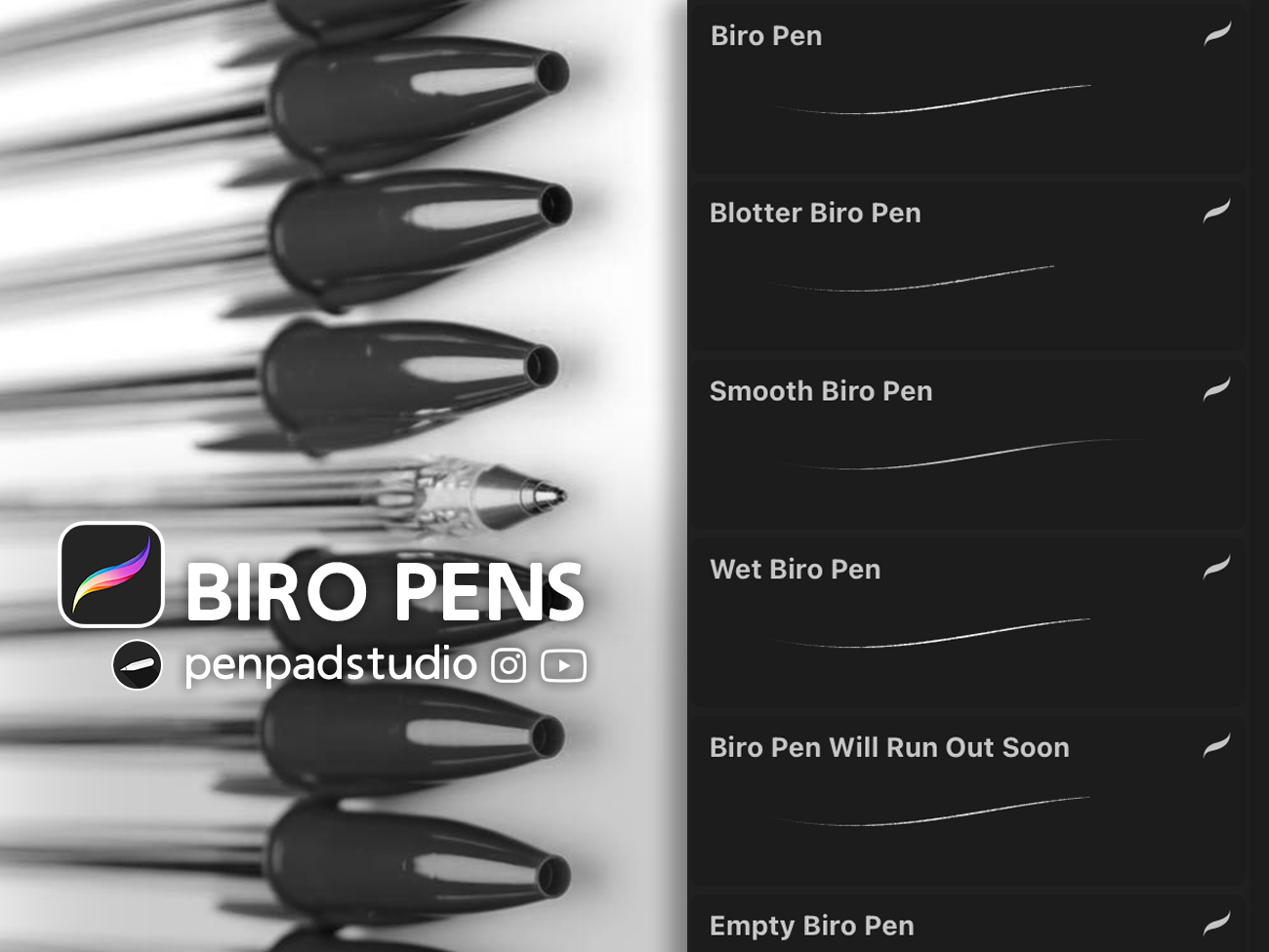 Ballpoint Pen Procreate Brushes GraphicsBunker