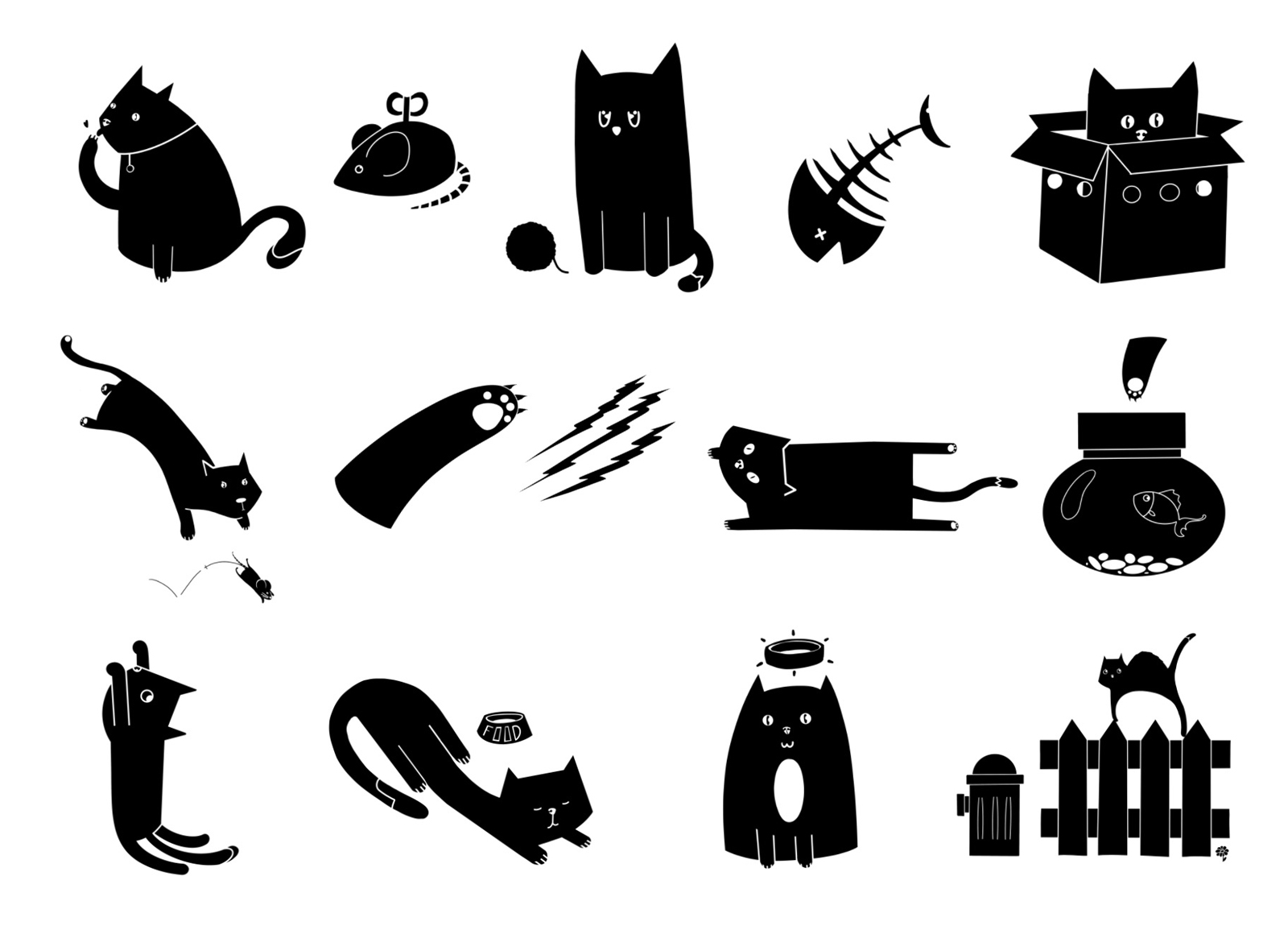 Cats Procreate Stamp Brushes GraphicsBunker