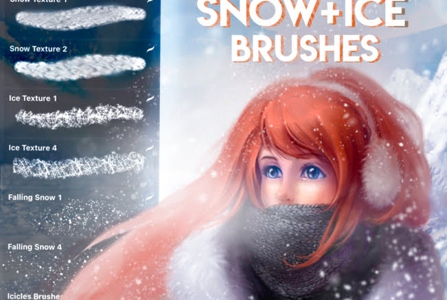 Christmas Snow & Ice Procreate Brushes