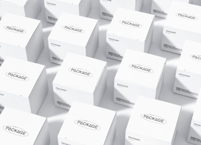 Isometric Packages Grid Mockup