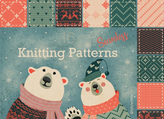 Knitting Patterns Procreate Brushes