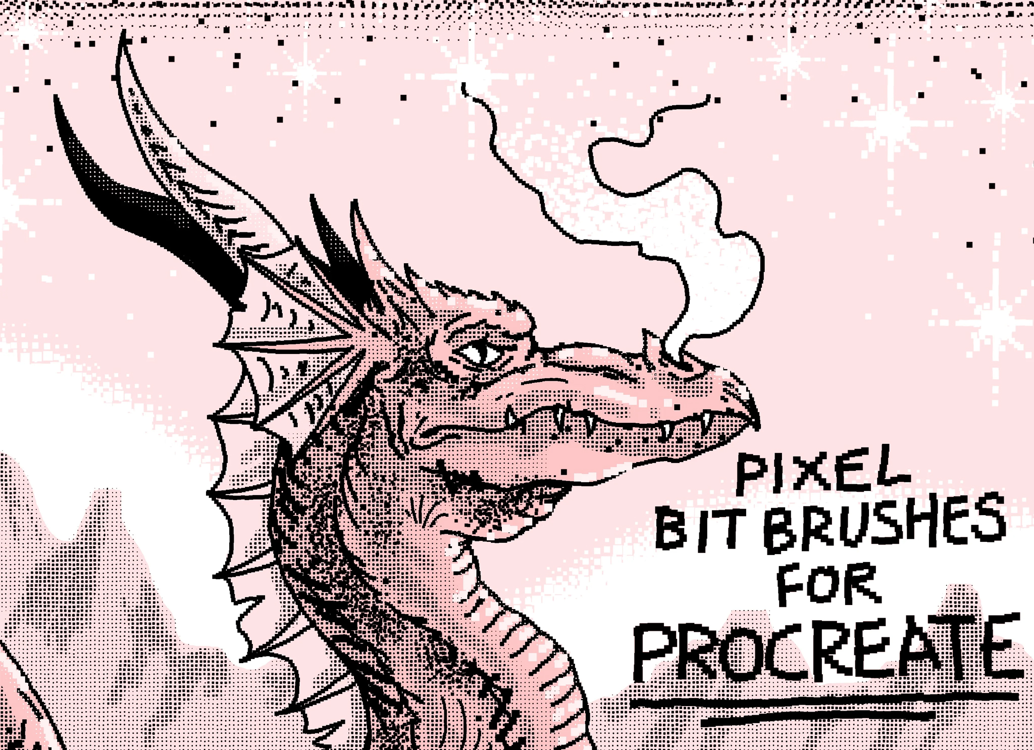 Pixel Bit Procreate Brushes GraphicsBunker