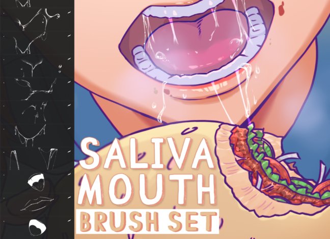Saliva Mouth Procreate Brushes