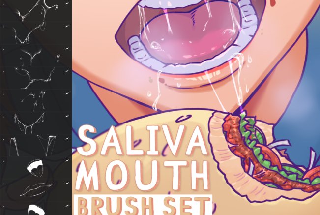 Saliva Mouth Procreate Brushes