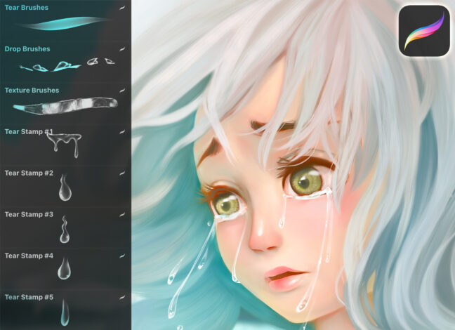Tears Procreate Brushes