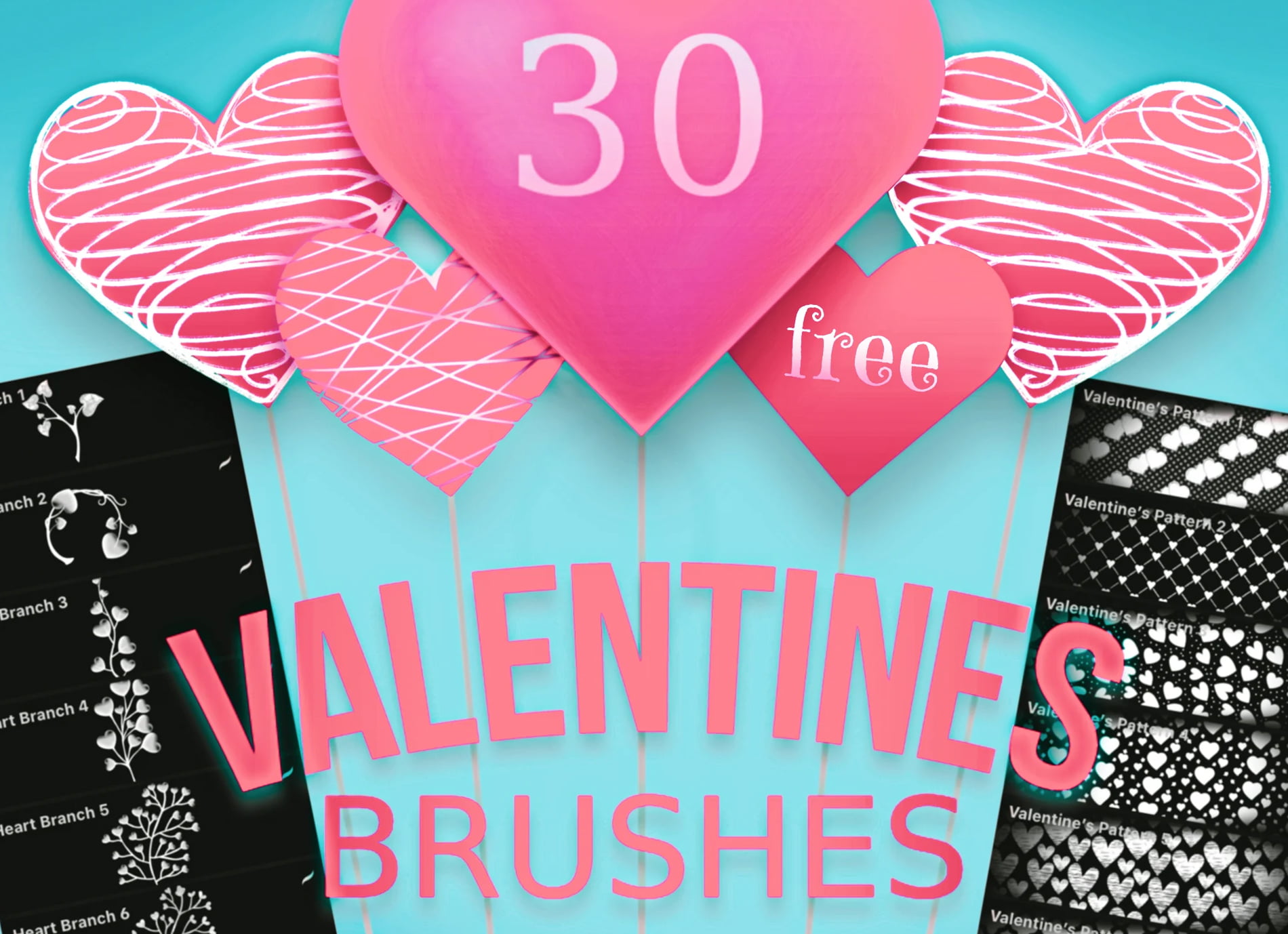 valentines day procreate brushes free