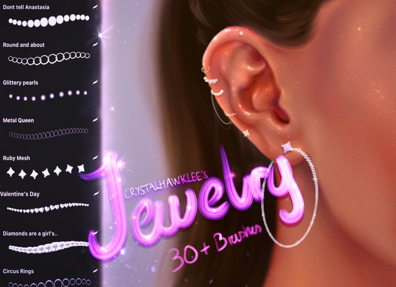 Jewelry Procreate Brushes - GraphicsBunker
