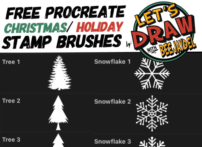 tree snowflake procreate brushes - Tree & Snowflake Procreate Brushes