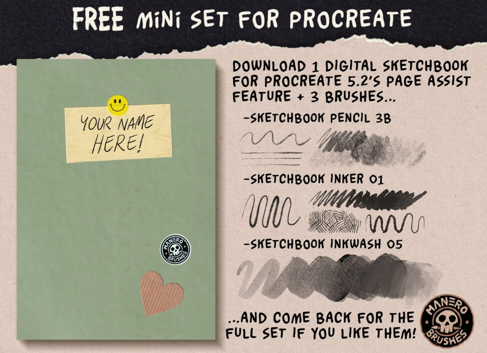 Sketchbook Procreate Brushes - GraphicsBunker