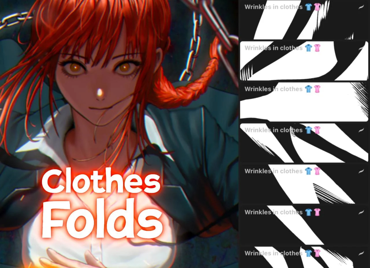 Clothes Folds Procreate Brushes GraphicsBunker