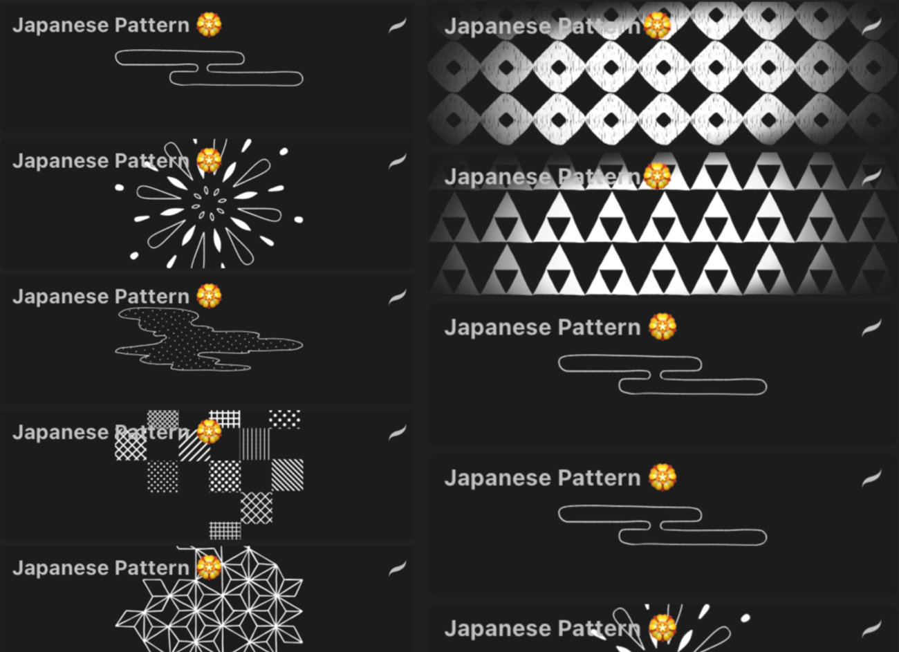 Japanese Pattern Procreate Brushes GraphicsBunker