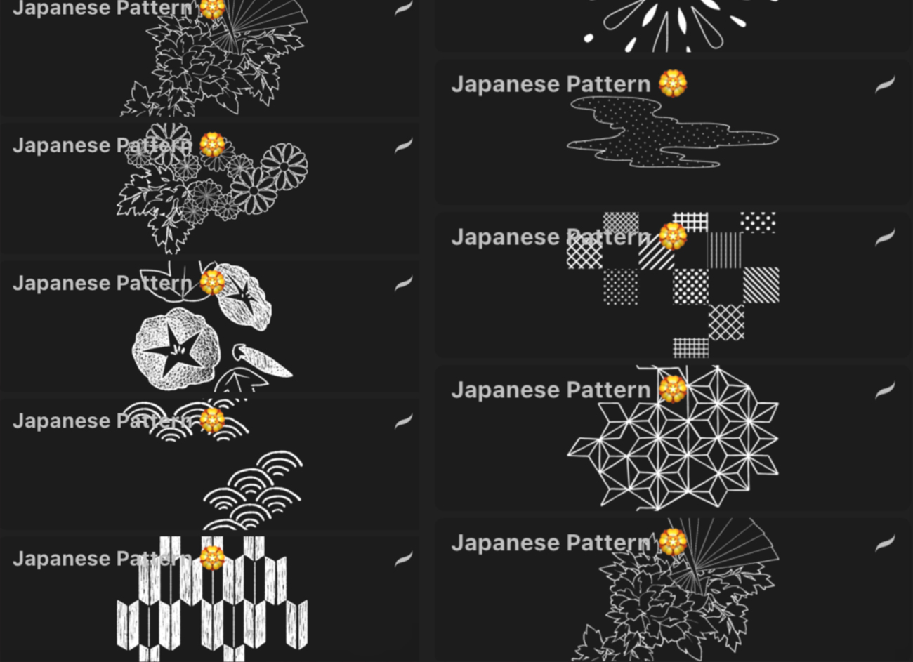 Japanese Pattern Procreate Brushes GraphicsBunker
