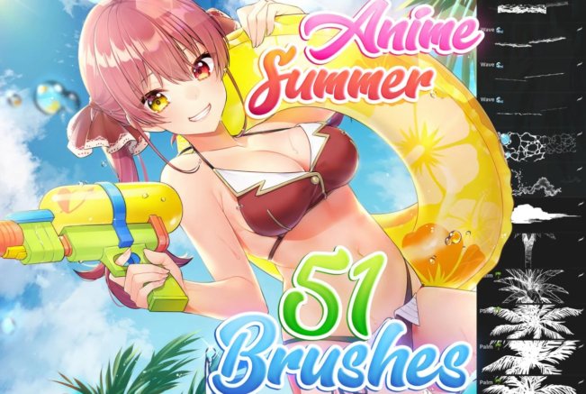 Anime Summer Procreate Brushes