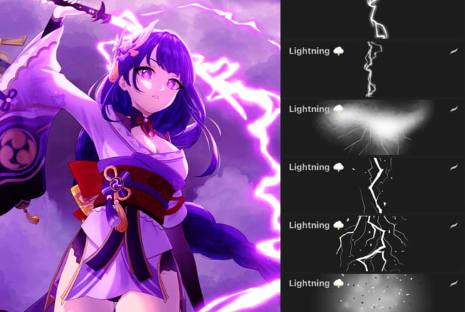 Lightning Procreate Brushes