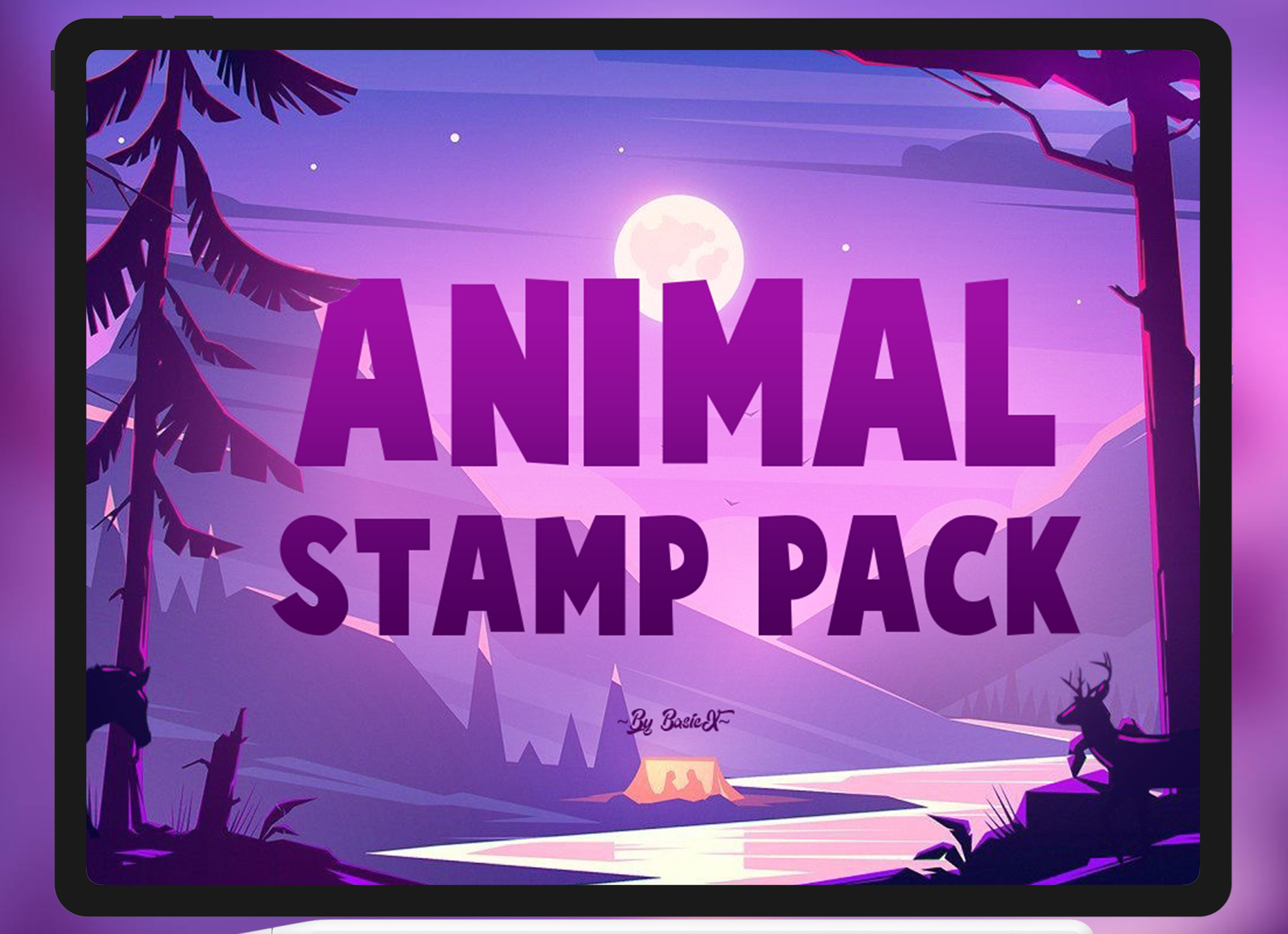 Animal Stamps Procreate Brushes - GraphicsBunker