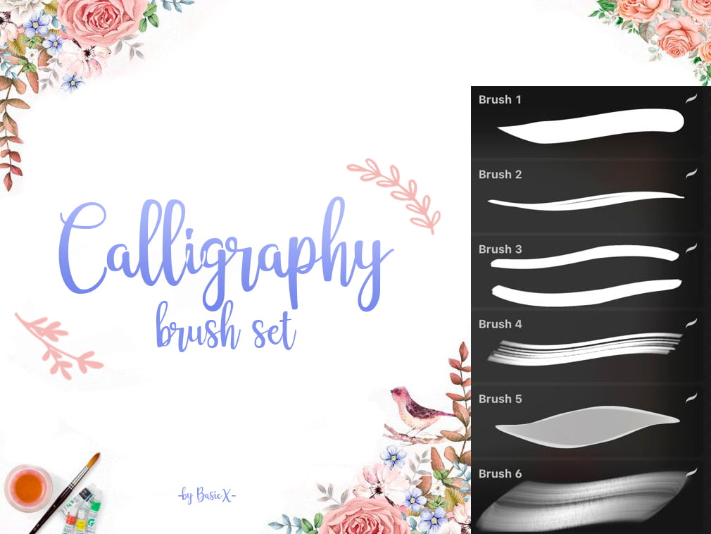Calligraphy Lettering Procreate Brushes GraphicsBunker