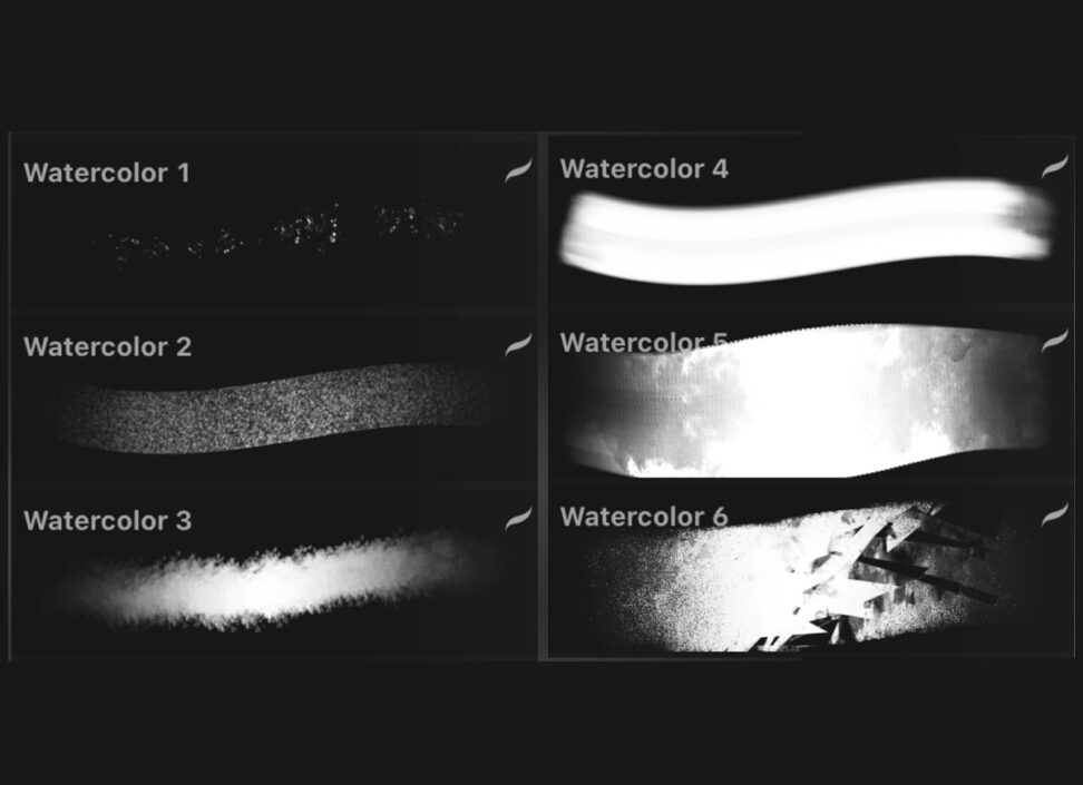 Watercolor Set Procreate Brushes - GraphicsBunker