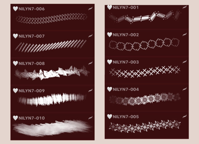 10 Mix Pattern Procreate Brushes